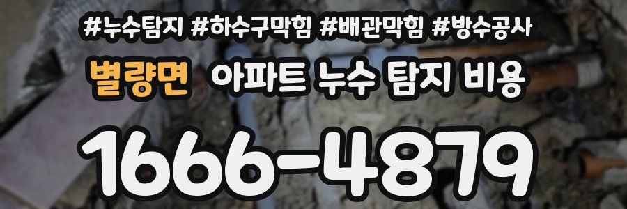 별량면 아파트 누수 탐지 비용