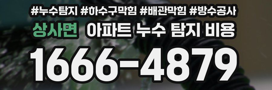상사면 아파트 누수 탐지 비용