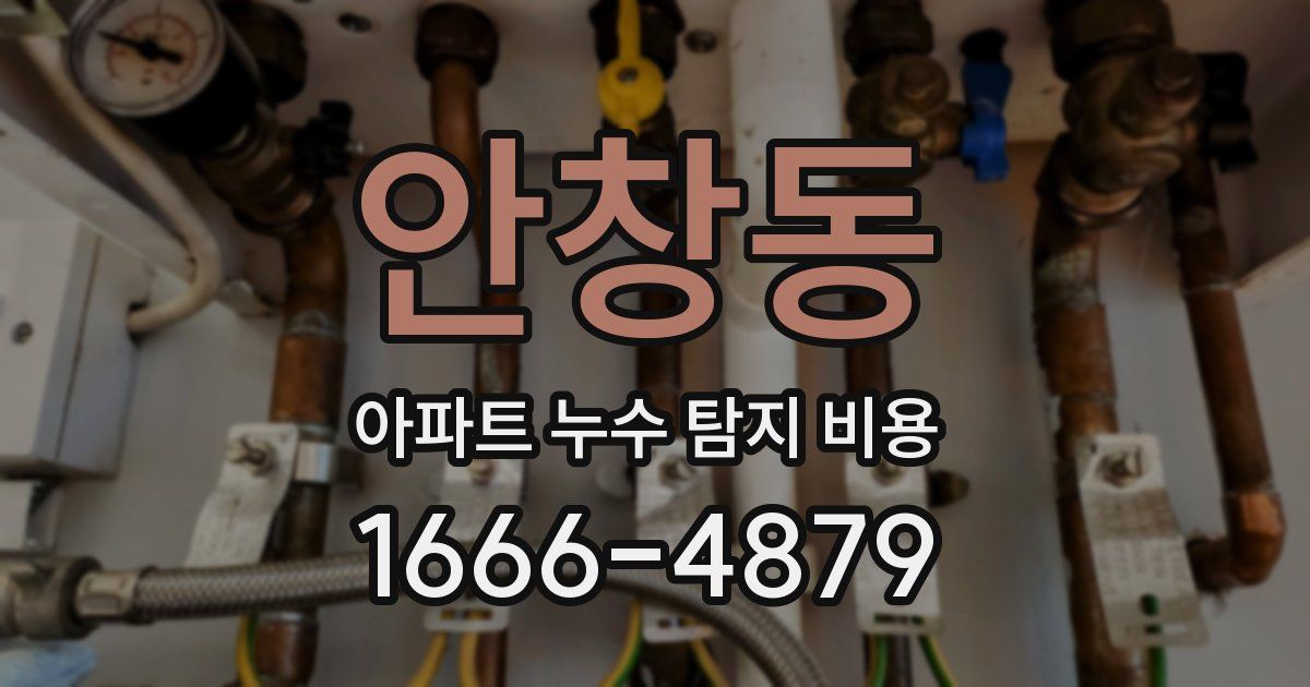 안창동 아파트 누수 탐지 비용