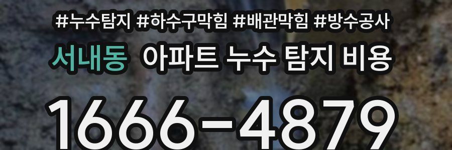 서내동 아파트 누수 탐지 비용
