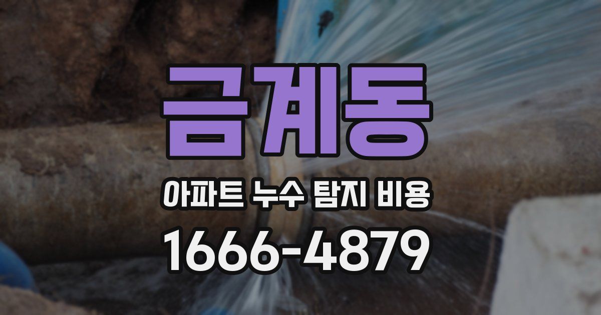 금계동 아파트 누수 탐지 비용