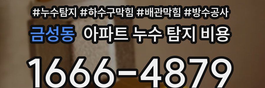 금성동 아파트 누수 탐지 비용
