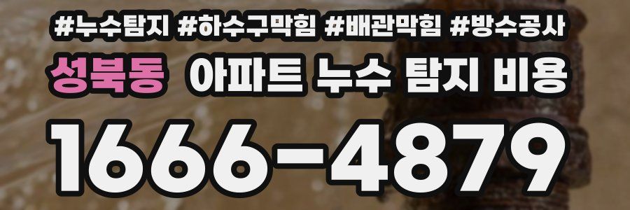 성북동 아파트 누수 탐지 비용
