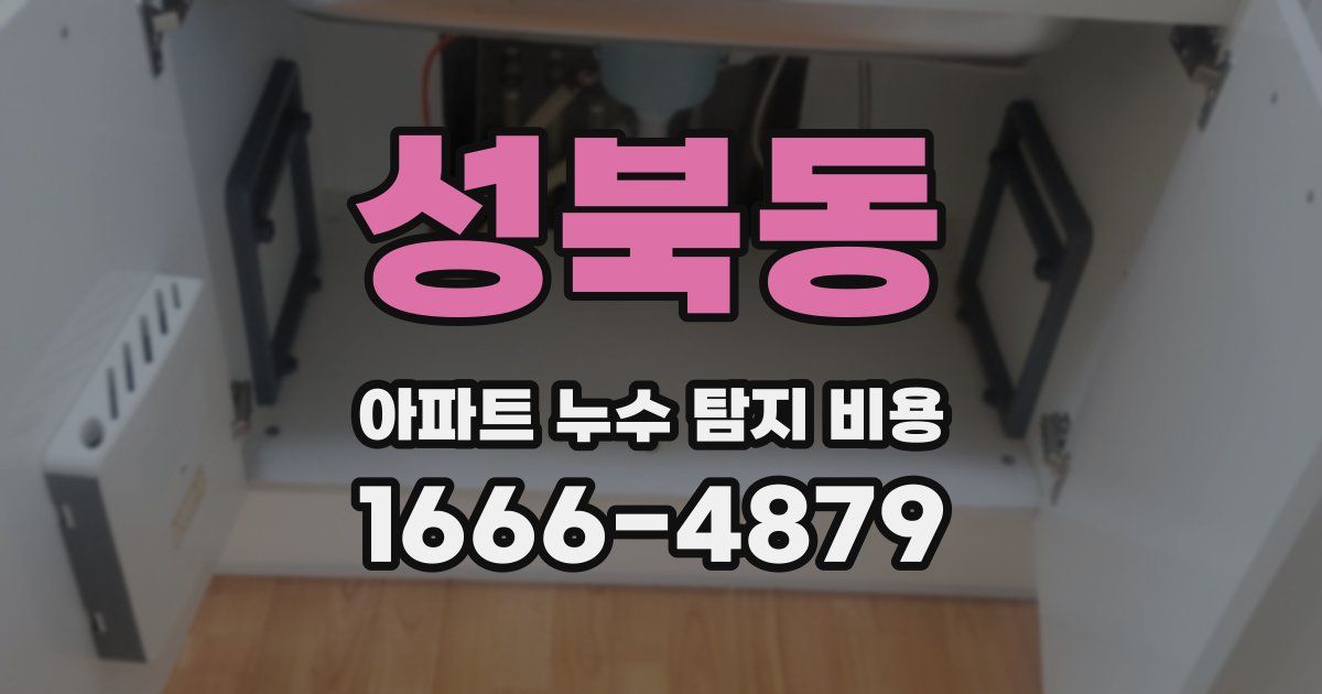 성북동 아파트 누수 탐지 비용