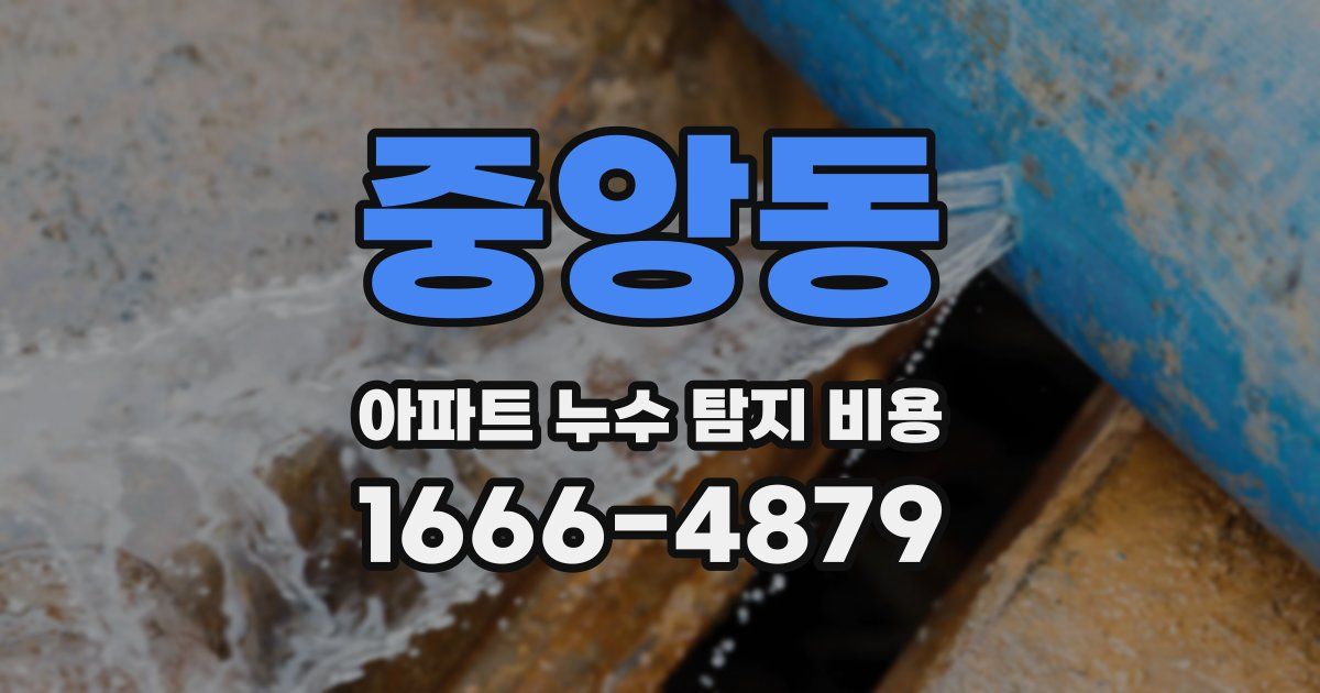 중앙동 아파트 누수 탐지 비용