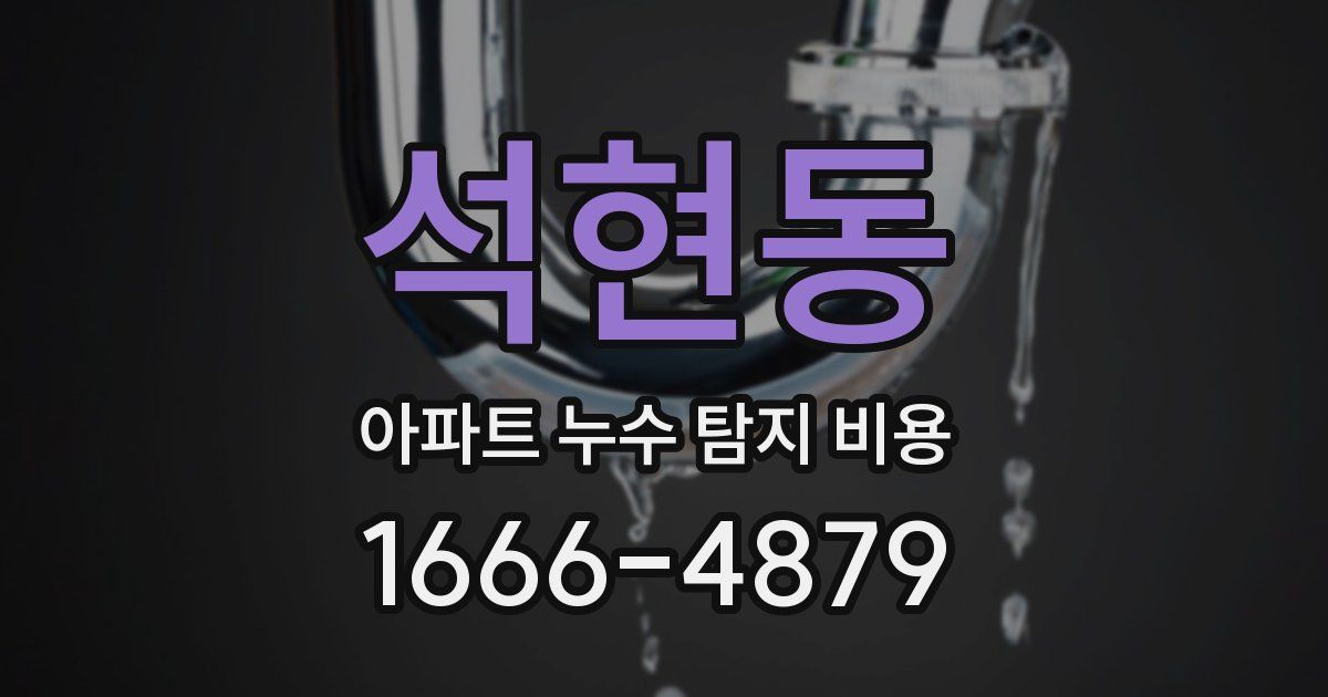 석현동 아파트 누수 탐지 비용