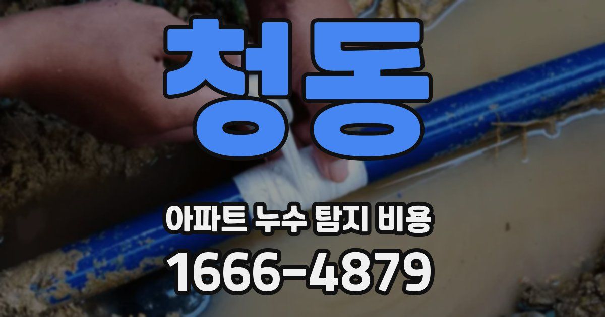 청동 아파트 누수 탐지 비용