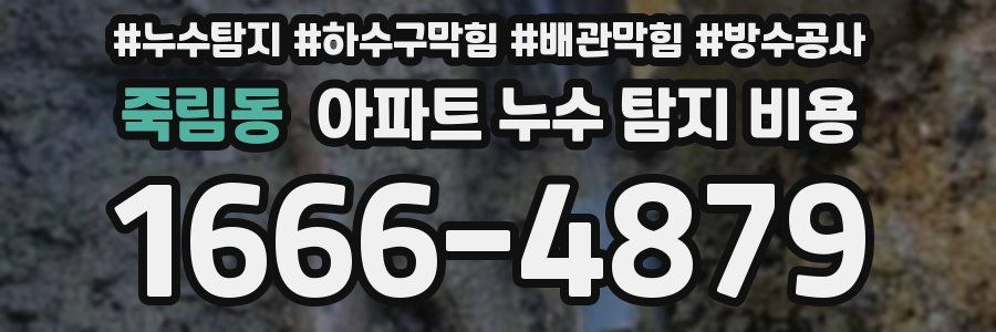 죽림동 아파트 누수 탐지 비용