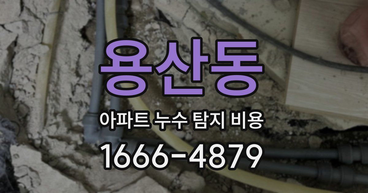용산동 아파트 누수 탐지 비용