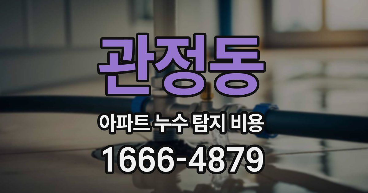 관정동 아파트 누수 탐지 비용