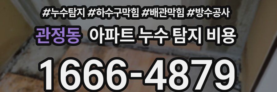 관정동 아파트 누수 탐지 비용