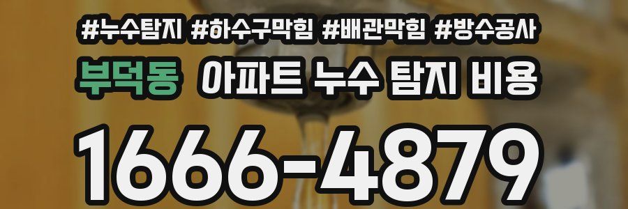 부덕동 아파트 누수 탐지 비용