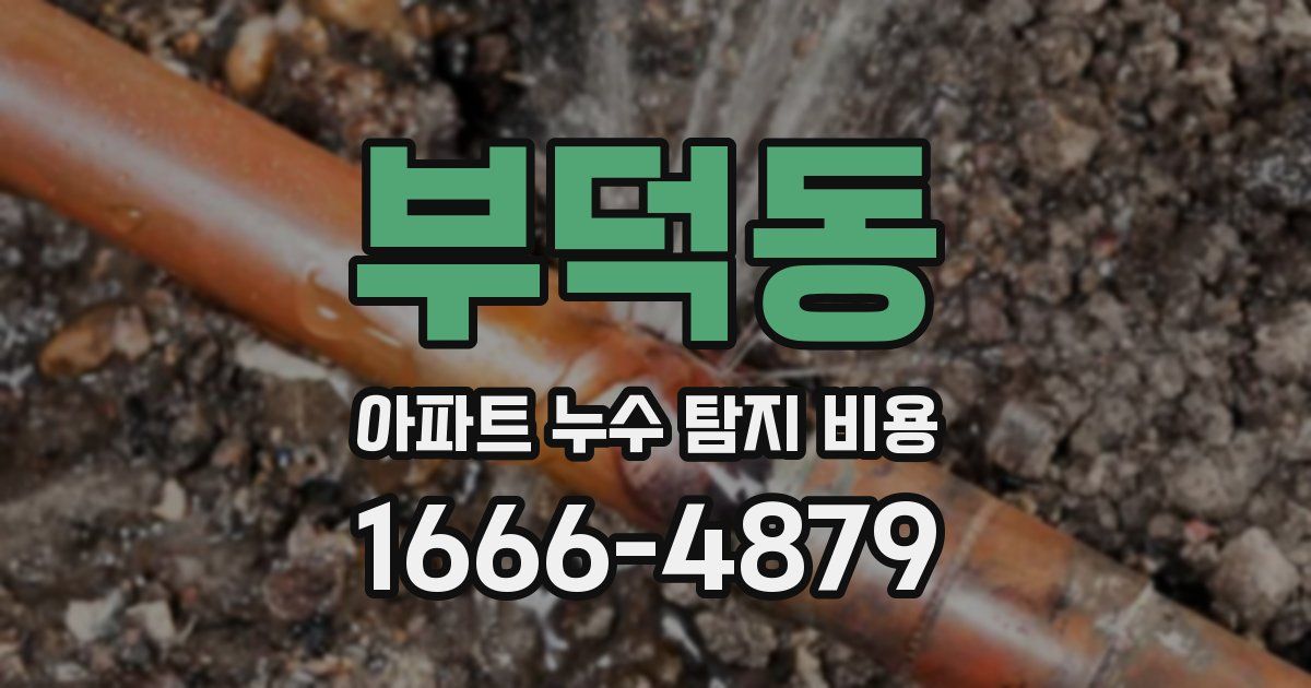 부덕동 아파트 누수 탐지 비용