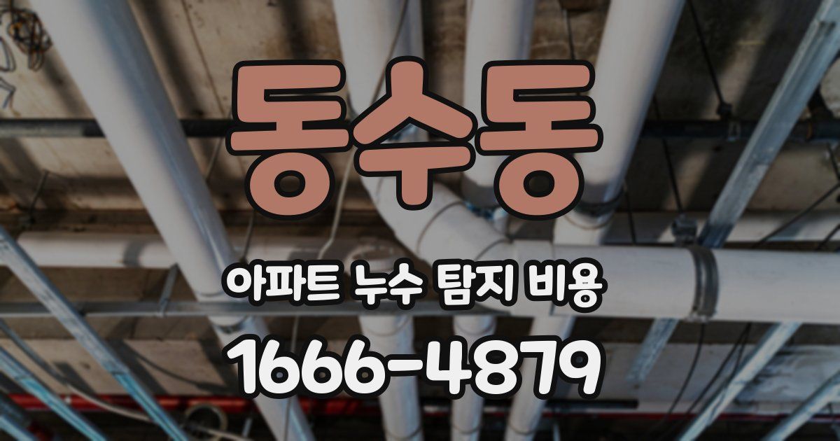 동수동 아파트 누수 탐지 비용