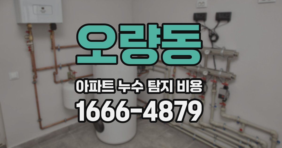 오량동 아파트 누수 탐지 비용