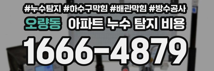 오량동 아파트 누수 탐지 비용