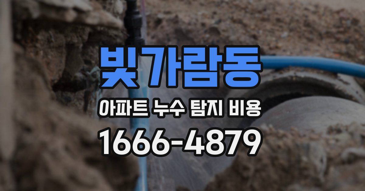 빛가람동 아파트 누수 탐지 비용