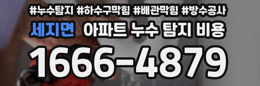 세지면 아파트 누수 탐지 비용