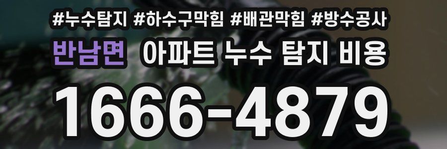 반남면 아파트 누수 탐지 비용