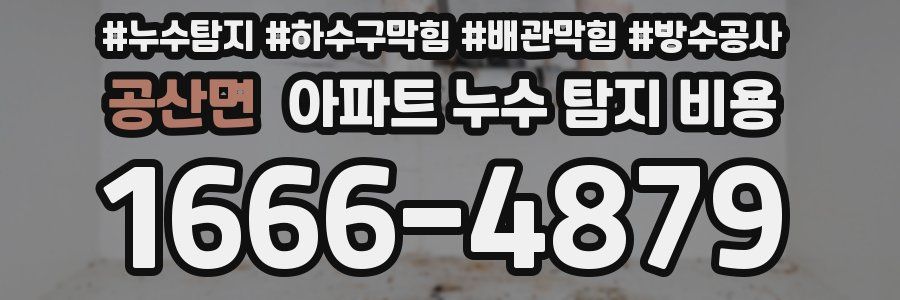 공산면 아파트 누수 탐지 비용