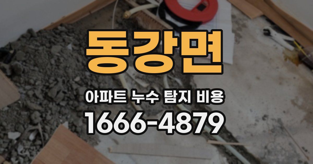 동강면 아파트 누수 탐지 비용