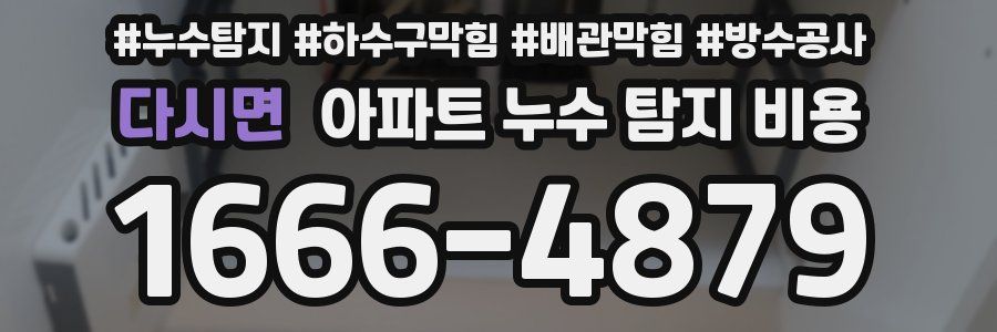 다시면 아파트 누수 탐지 비용