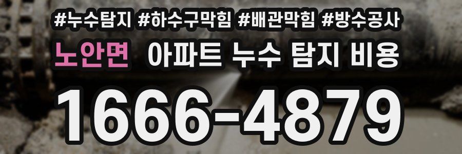 노안면 아파트 누수 탐지 비용