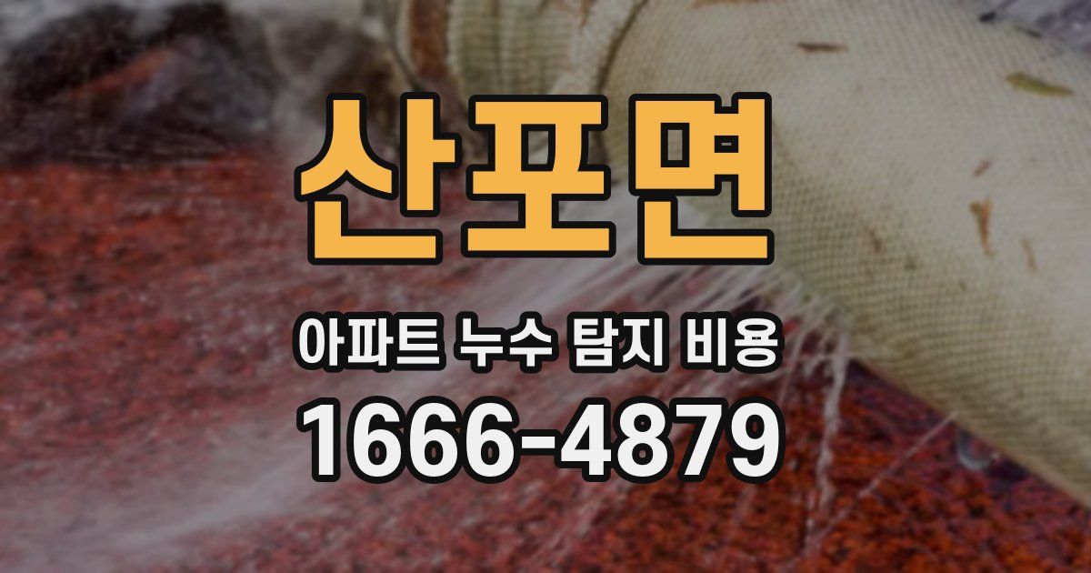 산포면 아파트 누수 탐지 비용