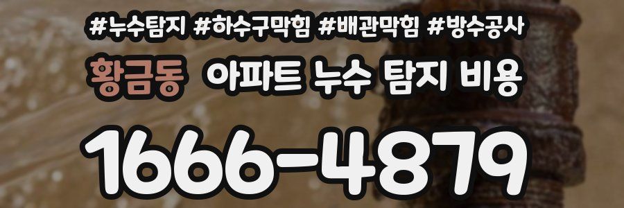 황금동 아파트 누수 탐지 비용