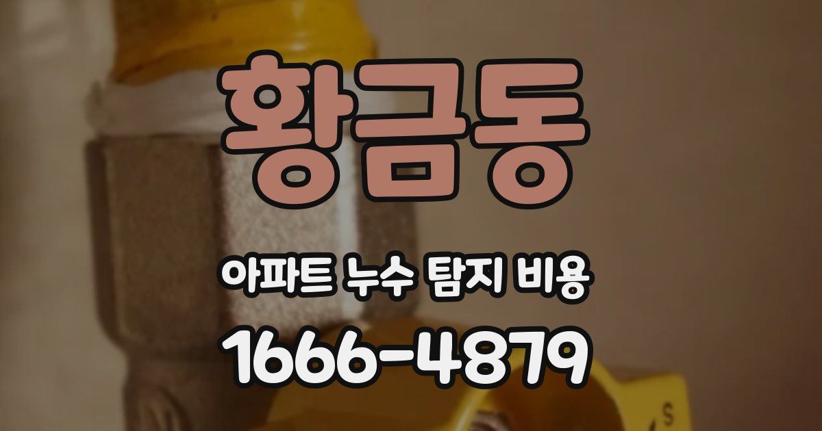 황금동 아파트 누수 탐지 비용