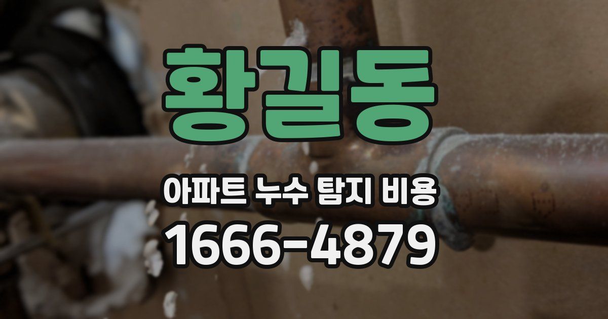 황길동 아파트 누수 탐지 비용