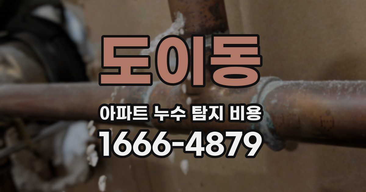 도이동 아파트 누수 탐지 비용