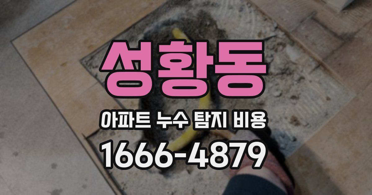 성황동 아파트 누수 탐지 비용