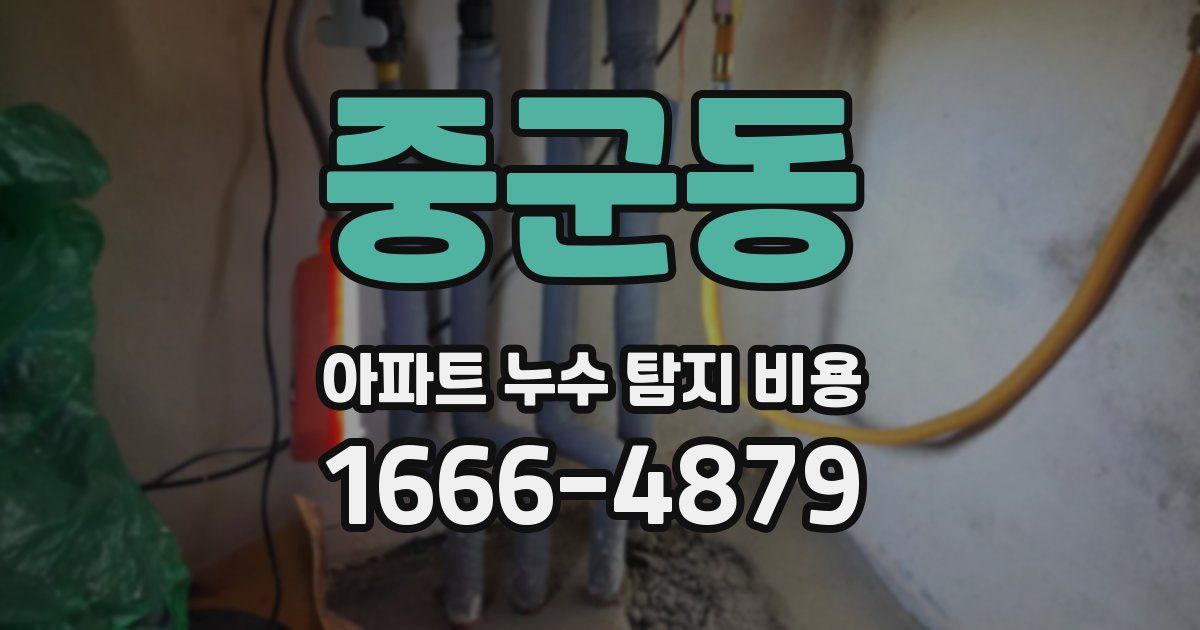 중군동 아파트 누수 탐지 비용