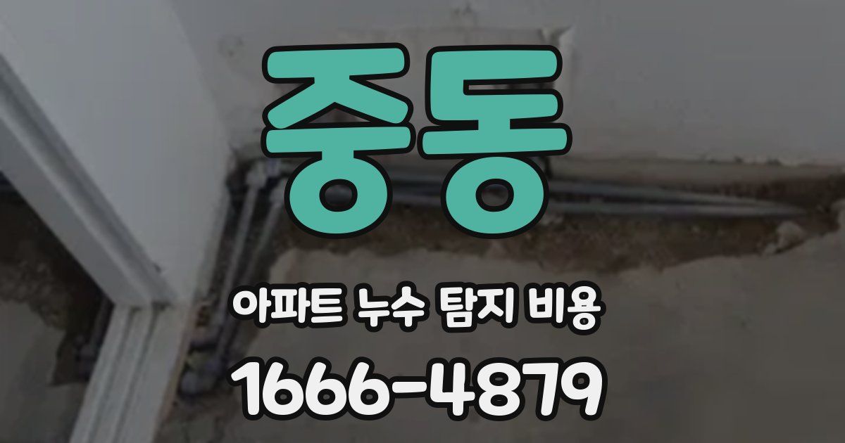 중동 아파트 누수 탐지 비용