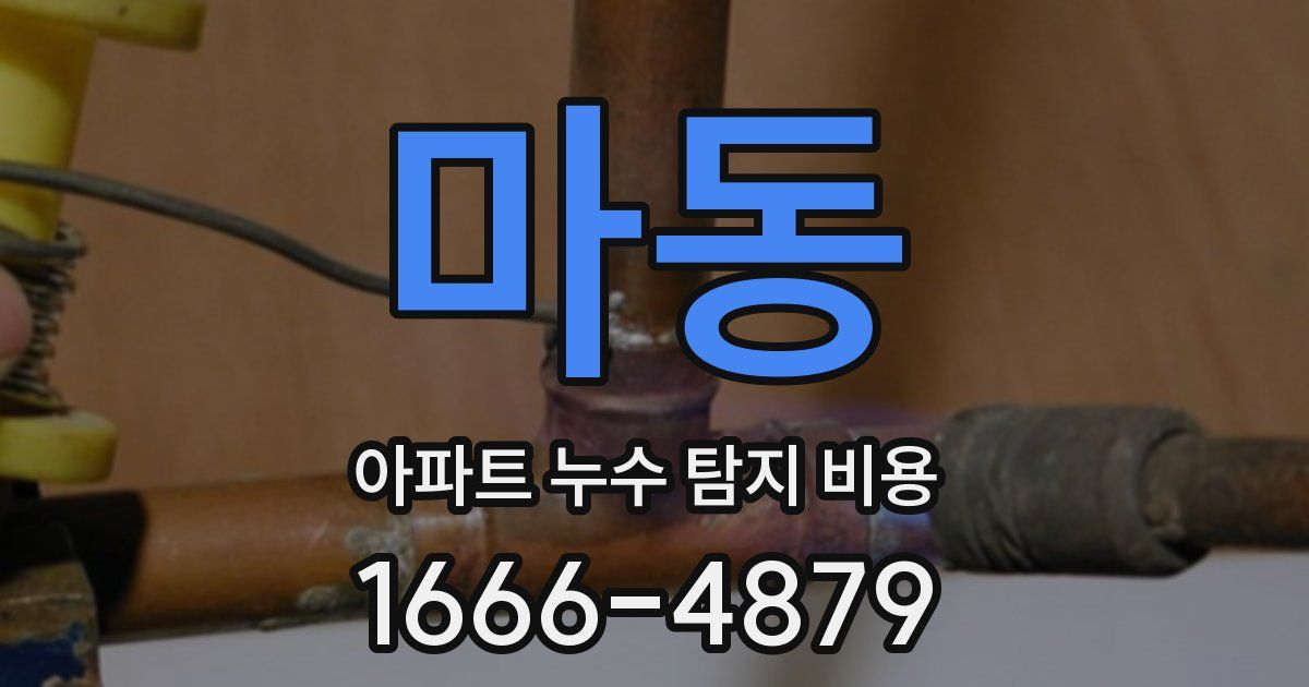 마동 아파트 누수 탐지 비용