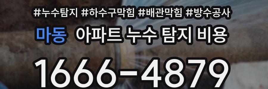 마동 아파트 누수 탐지 비용
