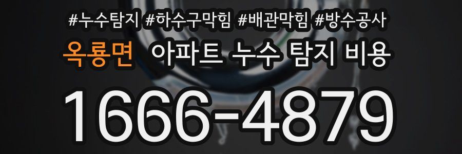 옥룡면 아파트 누수 탐지 비용