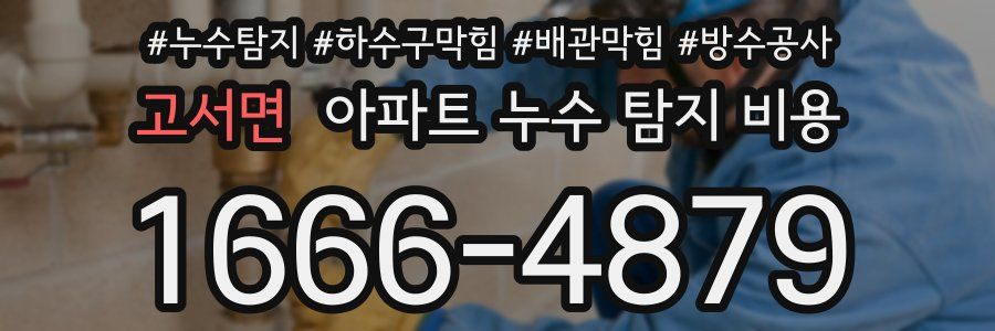 고서면 아파트 누수 탐지 비용