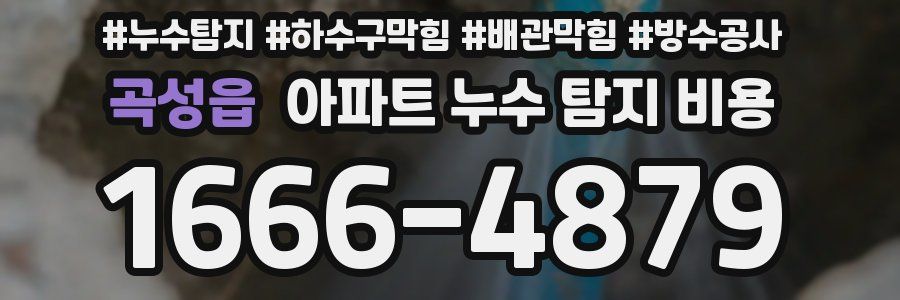 곡성읍 아파트 누수 탐지 비용