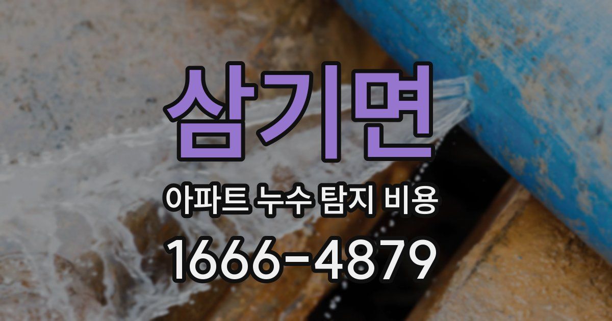 삼기면 아파트 누수 탐지 비용