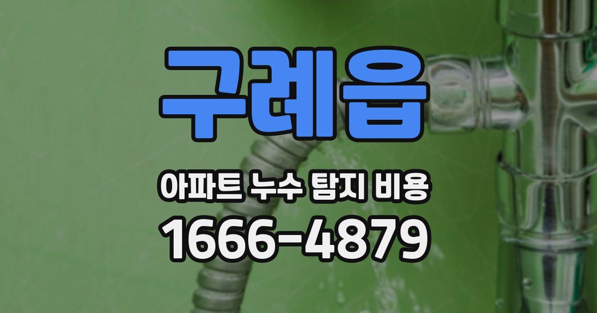 구례읍 아파트 누수 탐지 비용