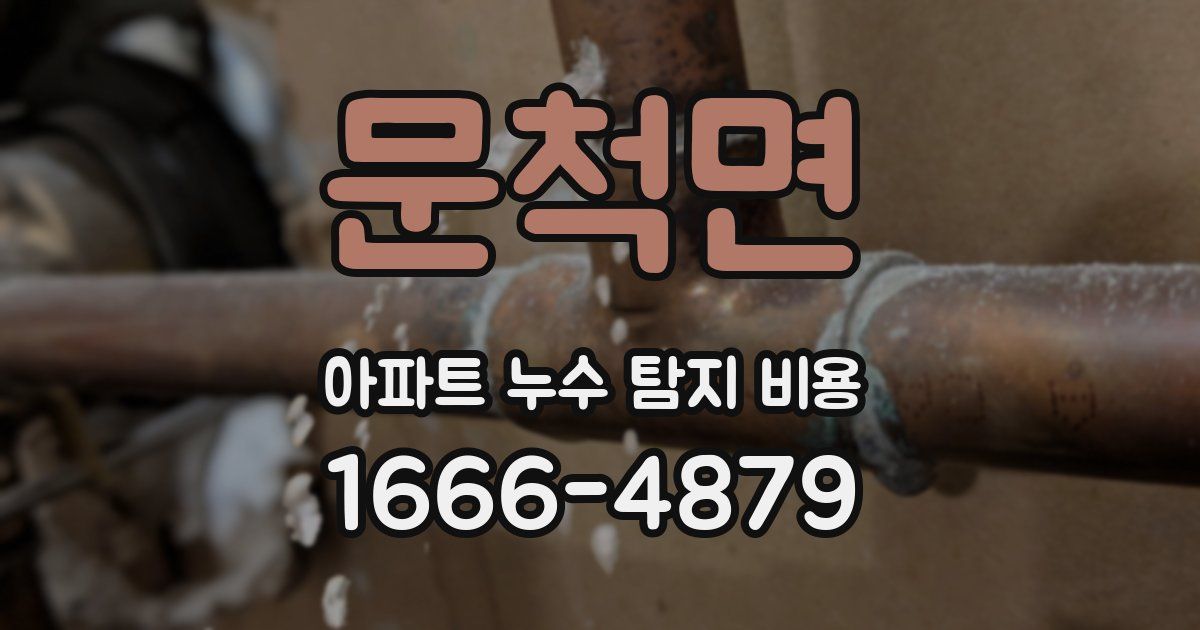 문척면 아파트 누수 탐지 비용