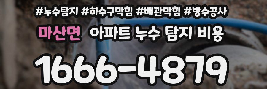 마산면 아파트 누수 탐지 비용