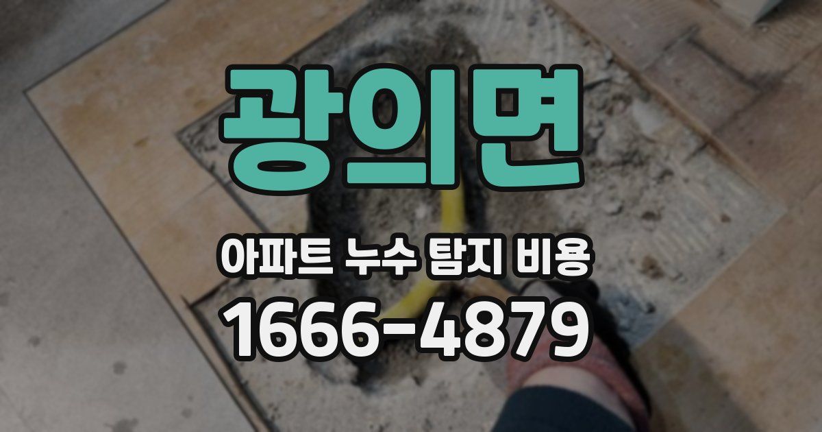 광의면 아파트 누수 탐지 비용