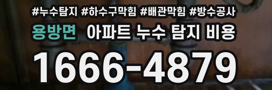 용방면 아파트 누수 탐지 비용