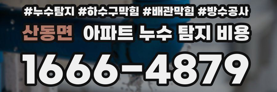 산동면 아파트 누수 탐지 비용