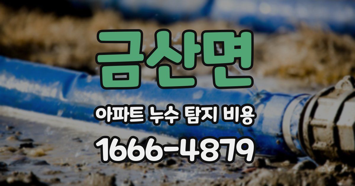 금산면 아파트 누수 탐지 비용