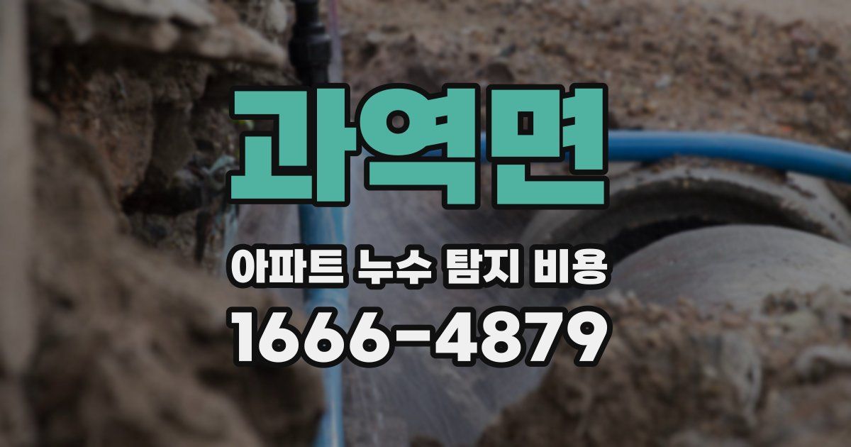 과역면 아파트 누수 탐지 비용