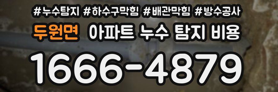 두원면 아파트 누수 탐지 비용